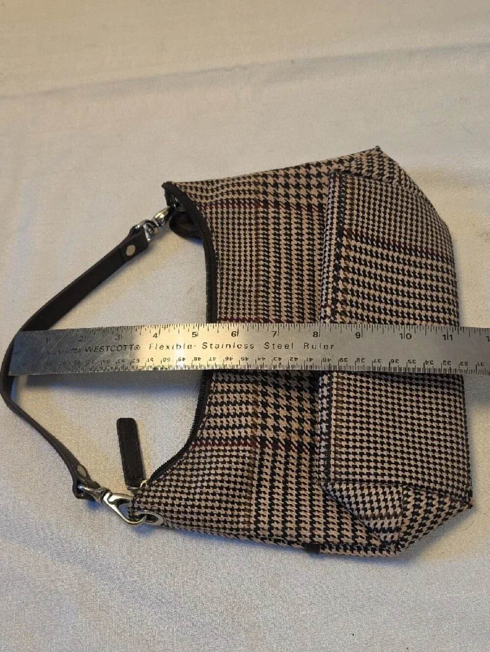 Classic Vintage Ralph Lauren Houndstooth Satchel in Brown and Tan